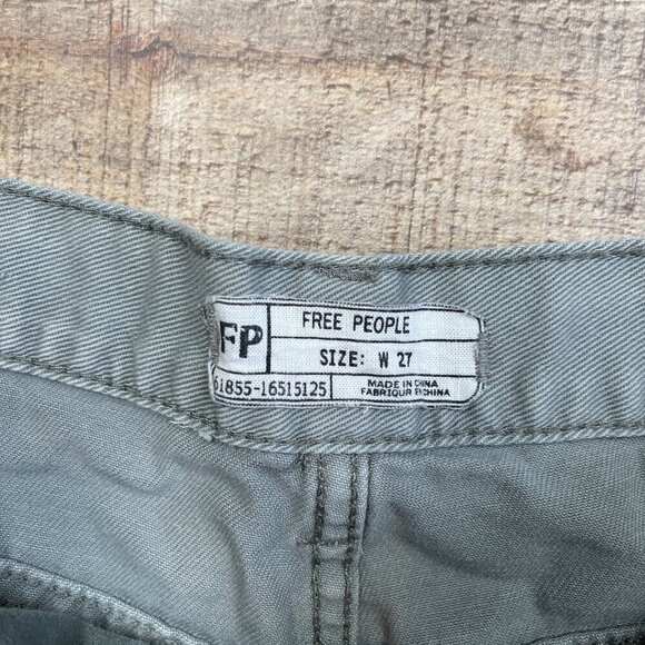 Free People Distressed Green Button Fly Shorts size 27 - Picture 3 of 4